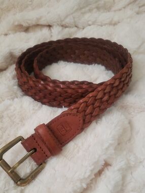 Ralph Lauren Braided Leather Belt - Brown